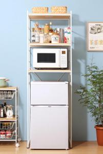 冷蔵庫上のスペースを有効活用できる インテリアキッチンラック Prague プラハ