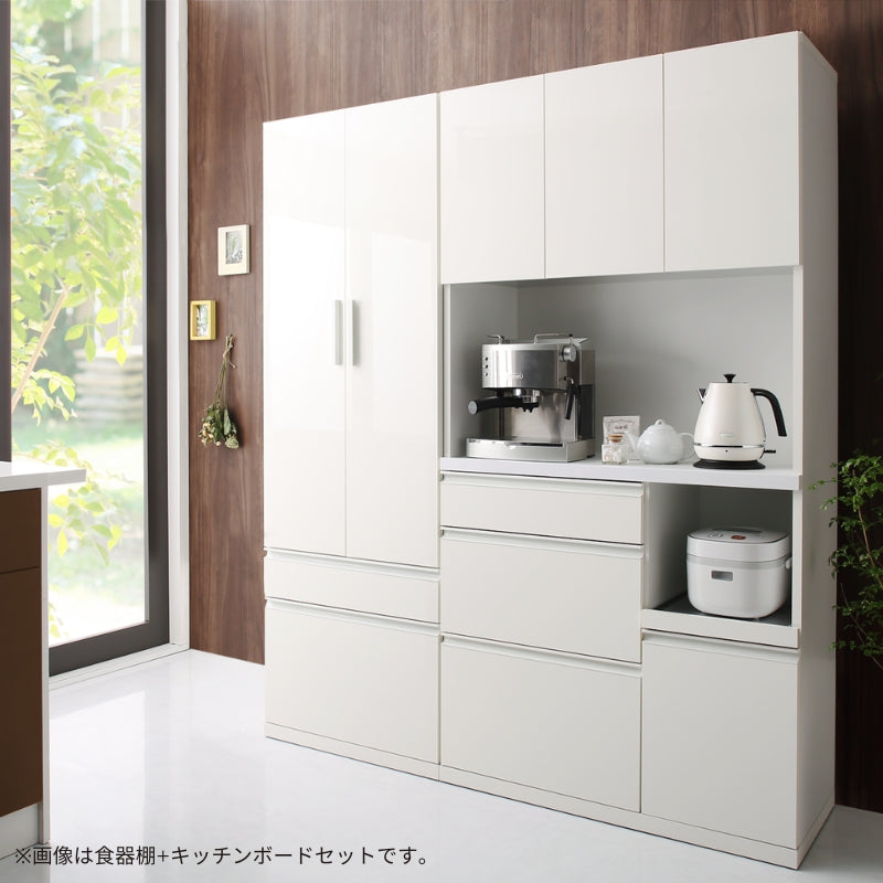 日本製完成品 奥行40㎝ スタイリッシュキッチン収納シリーズ キッチンボード 奥行40cm 本体カラー ホワイト
