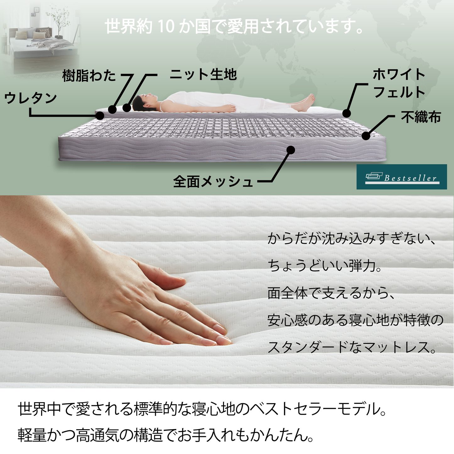 棚・コンセント付収納ベッド Milliald ミリアルド