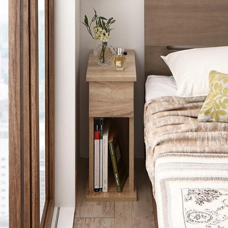 コンセント・収納付きナイトテーブル espita エスピタ オープンタイプ W20 本体カラー ウォールナットブラウン お客様組立