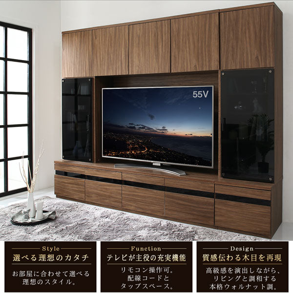 ハイタイプテレビボードシリーズ Glass line グラスライン テレビ台+キャビネット