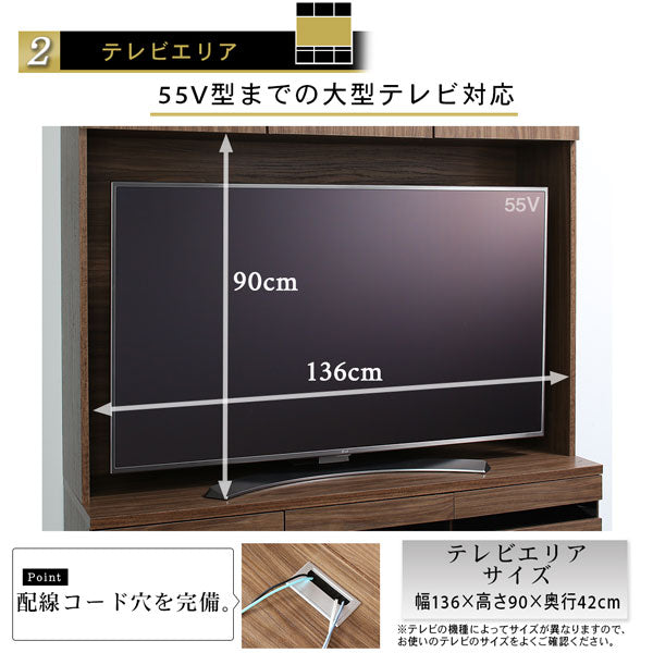 ハイタイプテレビボードシリーズ Glass line グラスライン テレビ台+キャビネット