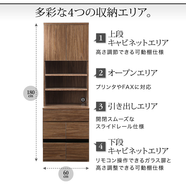 ハイタイプテレビボードシリーズ Glass line グラスライン テレビ台+キャビネット