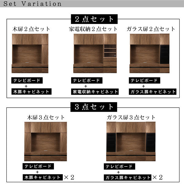 ハイタイプテレビボードシリーズ Glass line グラスライン テレビ台+キャビネット