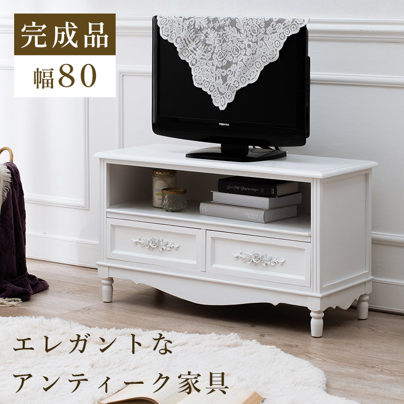 TV台-MTV-浮き彫り 80×33×45cm 本体カラー ホワイト