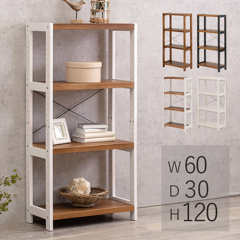 ラック-MCC-天然木 60×30×180cm 本体カラー Wウォッシュ