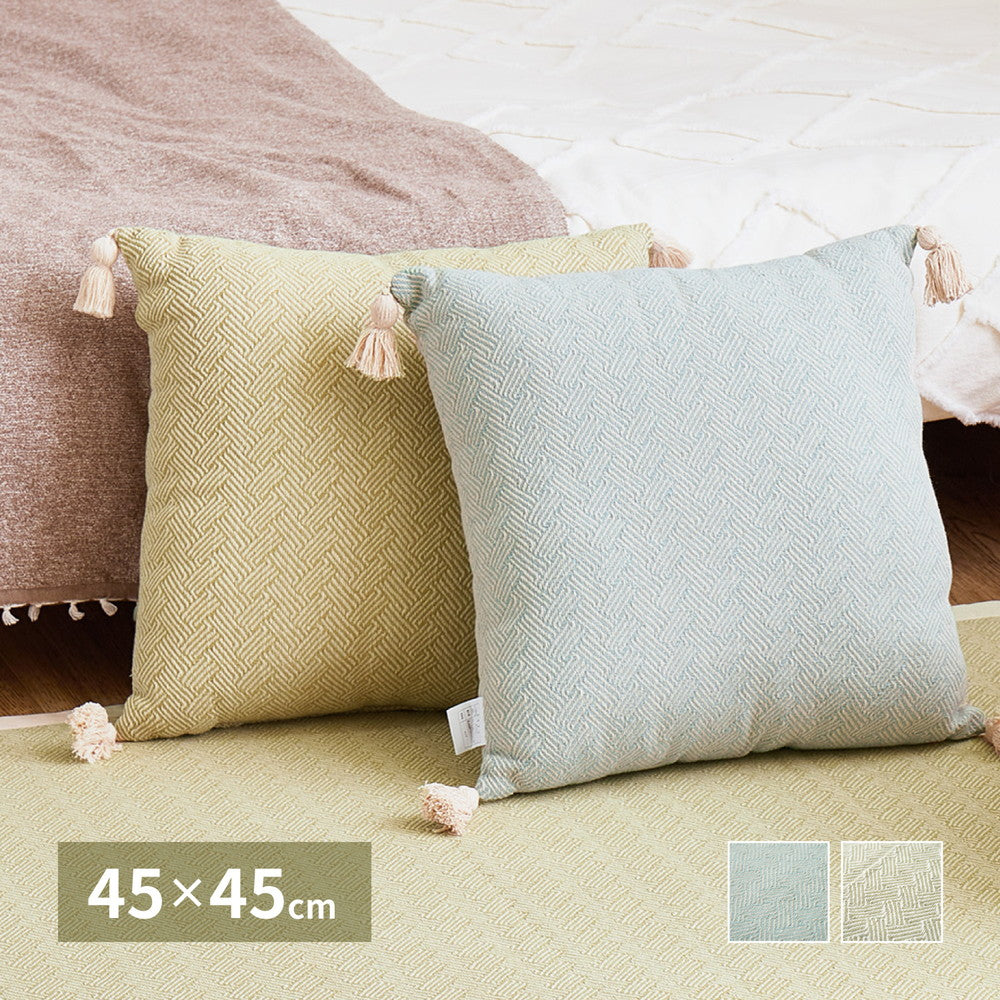 インド綿背あてクッション アルト 45×45cm ファブリックカラー グリーン