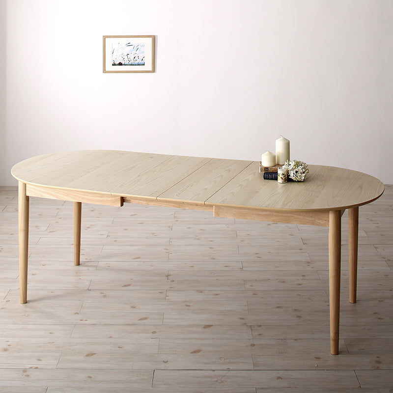 伸長式 楕円 ダイニングテーブル 天然木テーブル シエルタ・アルファ・オーバル