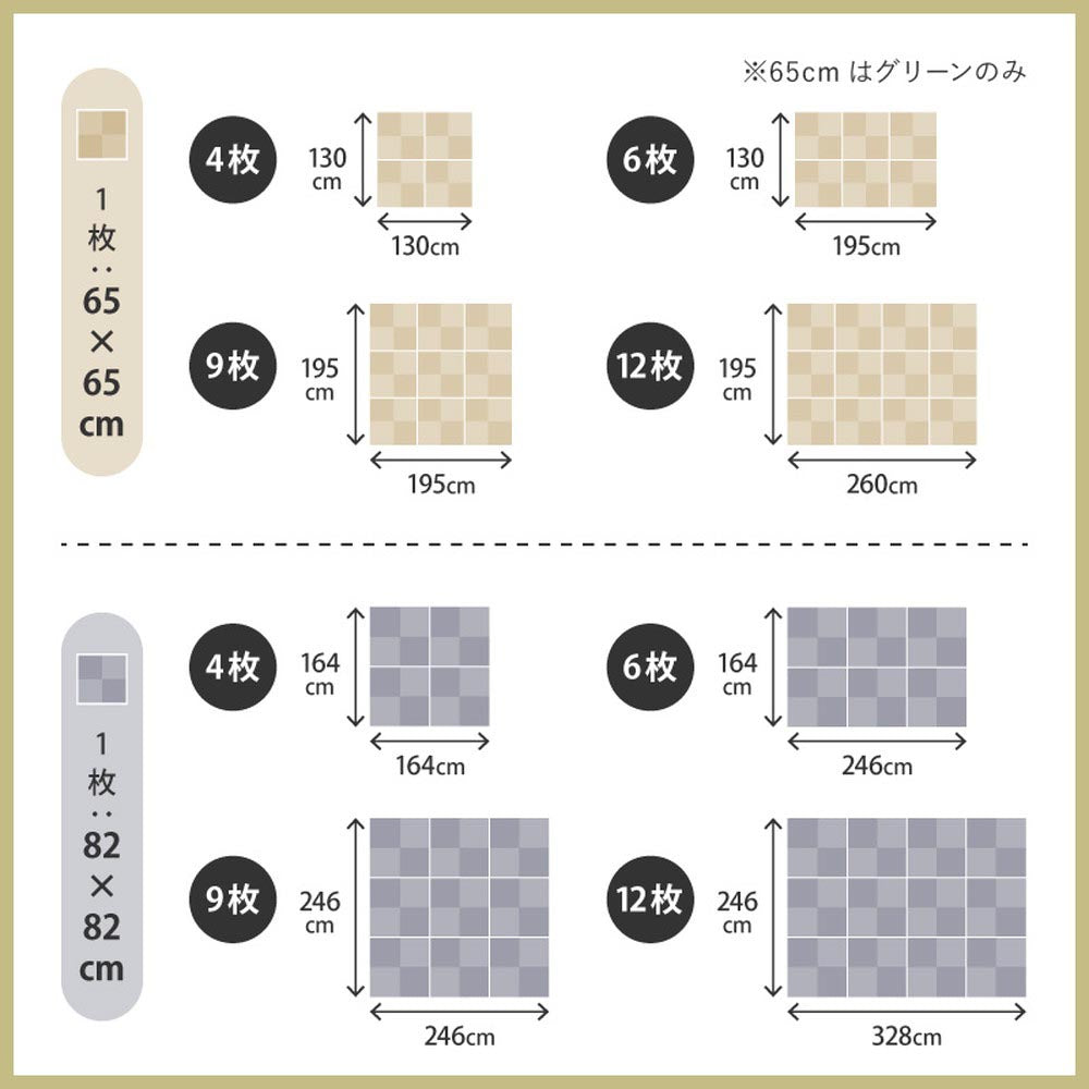 い草風置き畳　市松模様
