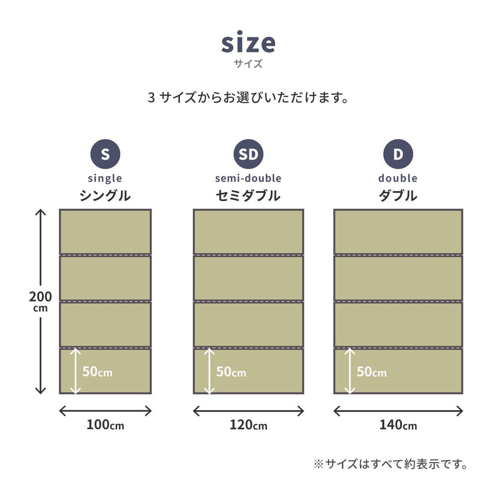 水拭きできる　い草風4つ折り畳マットレス　伏見
