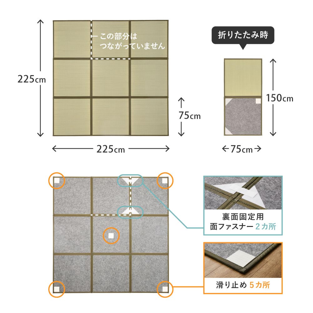 たためる連結畳　鎌倉　9面
