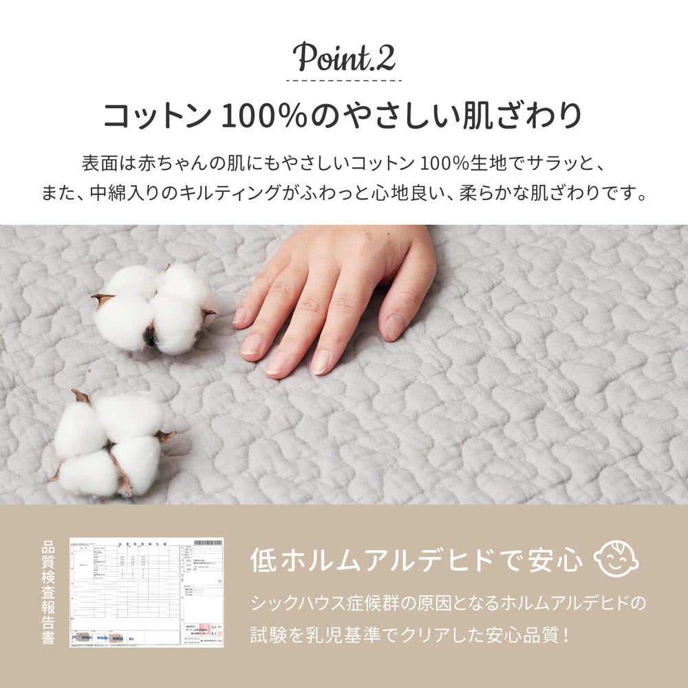 【アンダーラグセット】洗えるキルトラグ　デコール