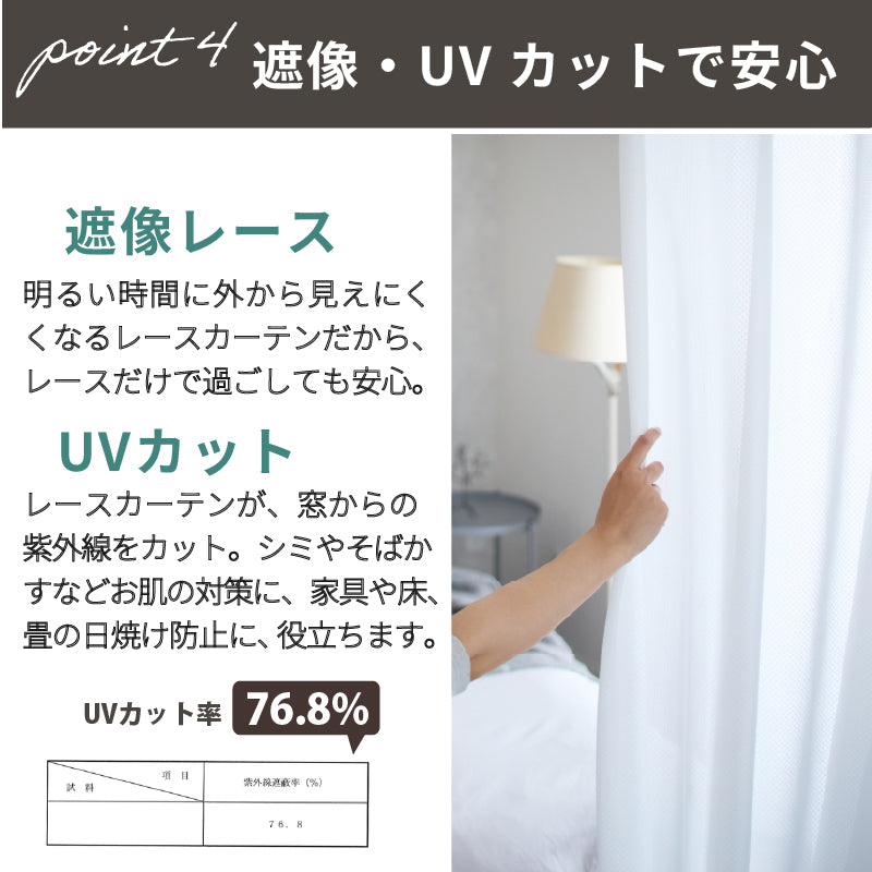 国産完全遮光カーテン 断熱・保温・形状記憶・UVカット・遮像 ドレープ4色&レース2色×5サイズ