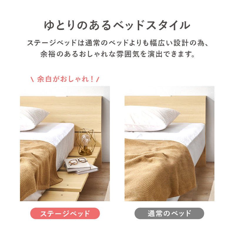 ステージベッド ポケットコイルマットレスセット ロースタイル
